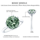 Rosec Jewels-Lotus Basket Set 4 Carat Lab Grown Green Diamond Solitaire Engagement Ring IGI Certified