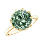 Rosec Jewels-Lotus Basket Set 4 Carat Lab Grown Green Diamond Solitaire Engagement Ring IGI Certified