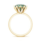 Rosec Jewels-Lotus Basket Set 4 Carat Lab Grown Green Diamond Solitaire Engagement Ring IGI Certified
