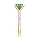 Round 2 Carat Lab Grown Green Diamond Engagement Ring with IGI Certificate Vivid Green - VS1 - Rosec Jewels