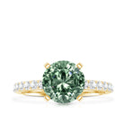 Round 2 Carat Lab Grown Green Diamond Engagement Ring with IGI Certificate Vivid Green - VS1 - Rosec Jewels