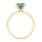 3 Carat Round Lab Grown Green Diamond Solitaire Engagement Ring IGI Certified Vivid Green - VS1 - Rosec Jewels