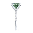 Rosec Jewels-IGI Certified Solitaire 5 Carat Lab Grown Green Diamond Engagement Ring with Side Stones