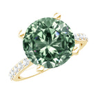 Rosec Jewels-IGI Certified Solitaire 5 Carat Lab Grown Green Diamond Engagement Ring with Side Stones