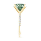 Rosec Jewels-IGI Certified Solitaire 5 Carat Lab Grown Green Diamond Engagement Ring with Side Stones