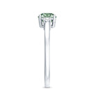 1 Carat IGI Certified Lab Grown Green and White Diamond Three Stone Engagement Ring Vivid Green - VS1 - Rosec Jewels