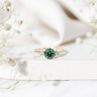1 Carat IGI Certified Lab Grown Green Diamond Three Stone Engagement Ring Vivid Green - VS1 - Rosec Jewels