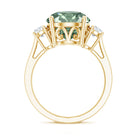 5 Carat Lab Grown Green Diamond Three Stone Engagement Ring with IGI Certificate Vivid Green - VS1 - Rosec Jewels