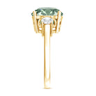5 Carat Lab Grown Green Diamond Three Stone Engagement Ring with IGI Certificate Vivid Green - VS1 - Rosec Jewels