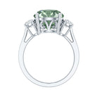 IGI Certified Lab Grown Green and White Diamond Triple Stone Engagement Ring 4 Carat Vivid Green - VS1 - Rosec Jewels