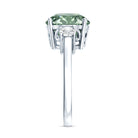 IGI Certified Lab Grown Green and White Diamond Triple Stone Engagement Ring 4 Carat Vivid Green - VS1 - Rosec Jewels