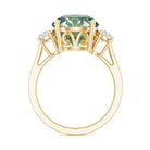 Rosec Jewels-IGI Certified 3 Carat Lab Grown Green Diamond Triple Stone Engagement Ring