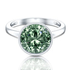 Rosec Jewels-Bezel Set 4 Carat Lab Grown Green Diamond Solitaire Engagement Ring with IGI Certificate