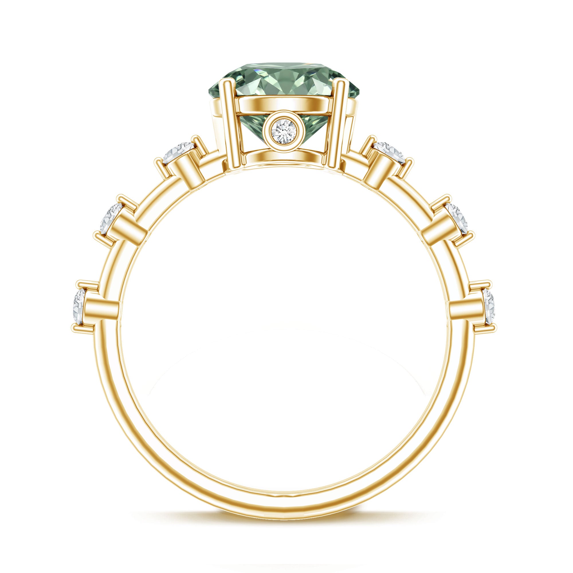 Lab Grown 2 Carat Green Diamond Engagement Ring with IGI Certificate Vivid Green - VS1 - Rosec Jewels