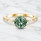 Lab Grown 3 Carat Green Diamond Engagement Ring with IGI Certificate Vivid Green - VS1 - Rosec Jewels