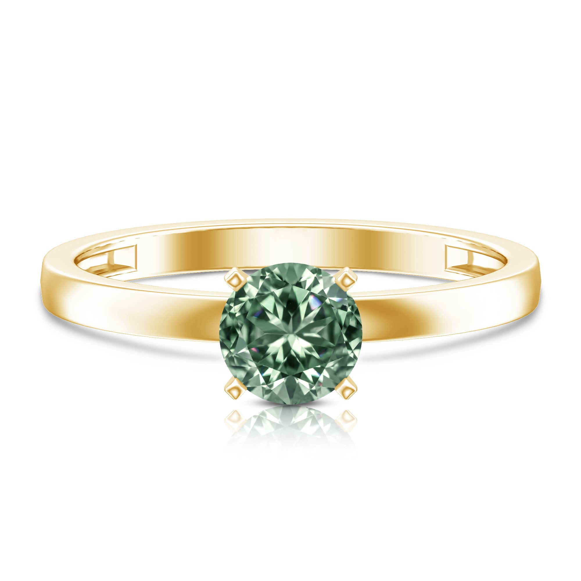 Rosec Jewels-IGI Certified 1 Carat Lab Grown Green Diamond Ring Solitaire