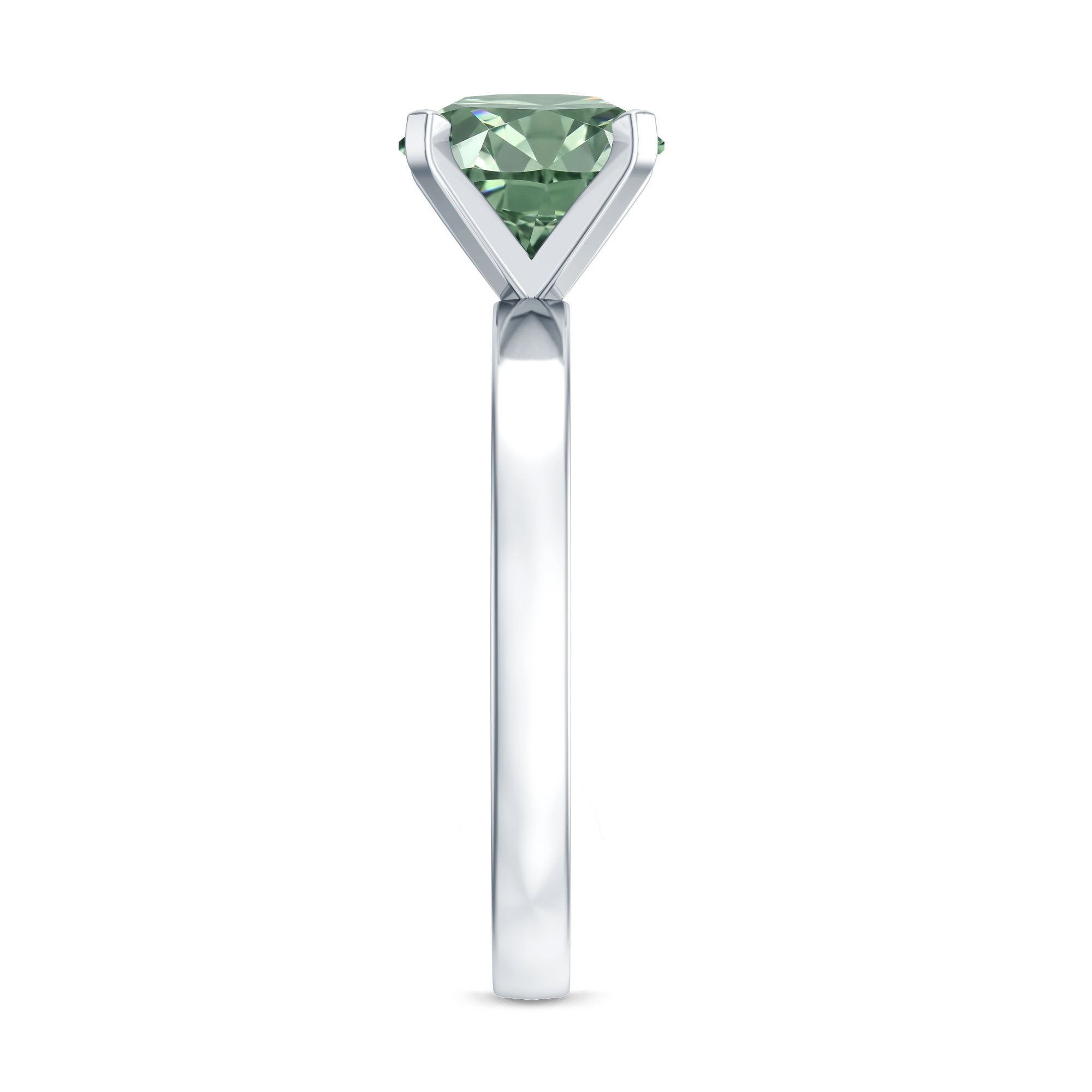 Rosec Jewels-IGI Certified 2 Carat Lab Grown Green Diamond Solitaire Engagement Ring in Peg Head Setting