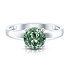 Rosec Jewels-IGI Certified 2 Carat Lab Grown Green Diamond Solitaire Engagement Ring in Peg Head Setting