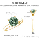 Rosec Jewels-IGI Certified 2 Carat Lab Grown Green Diamond Solitaire Engagement Ring in Peg Head Setting