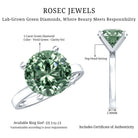 Rosec Jewels-Huge 5 Carat Lab Grown Green Diamond Solitaire Engagement Ring with IGI Certificate