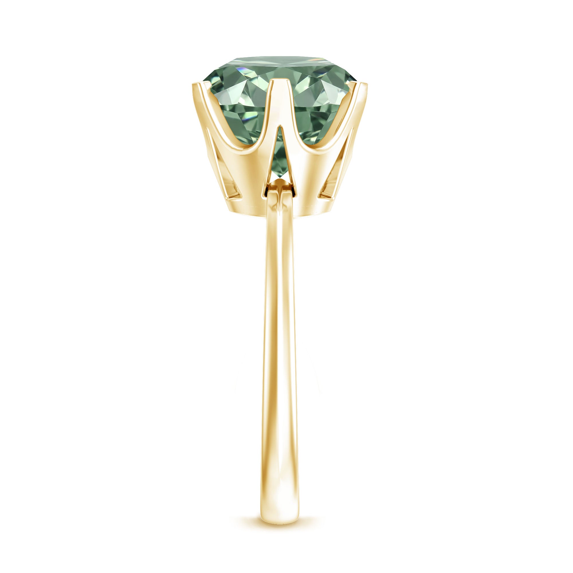Rosec Jewels-Large 5 Carat Lab Grown Green Diamond Engagement Ring with IGI Certificate