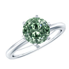 Rosec Jewels-Round Shaped 3 Carat Lab Grown Green Diamond Solitaire Ring with IGI Certificate