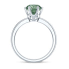 Rosec Jewels-Round Shaped 3 Carat Lab Grown Green Diamond Solitaire Ring with IGI Certificate