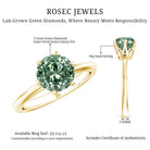 Rosec Jewels-Round Shaped 3 Carat Lab Grown Green Diamond Solitaire Ring with IGI Certificate