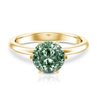 Rosec Jewels-Round Shaped 3 Carat Lab Grown Green Diamond Solitaire Ring with IGI Certificate