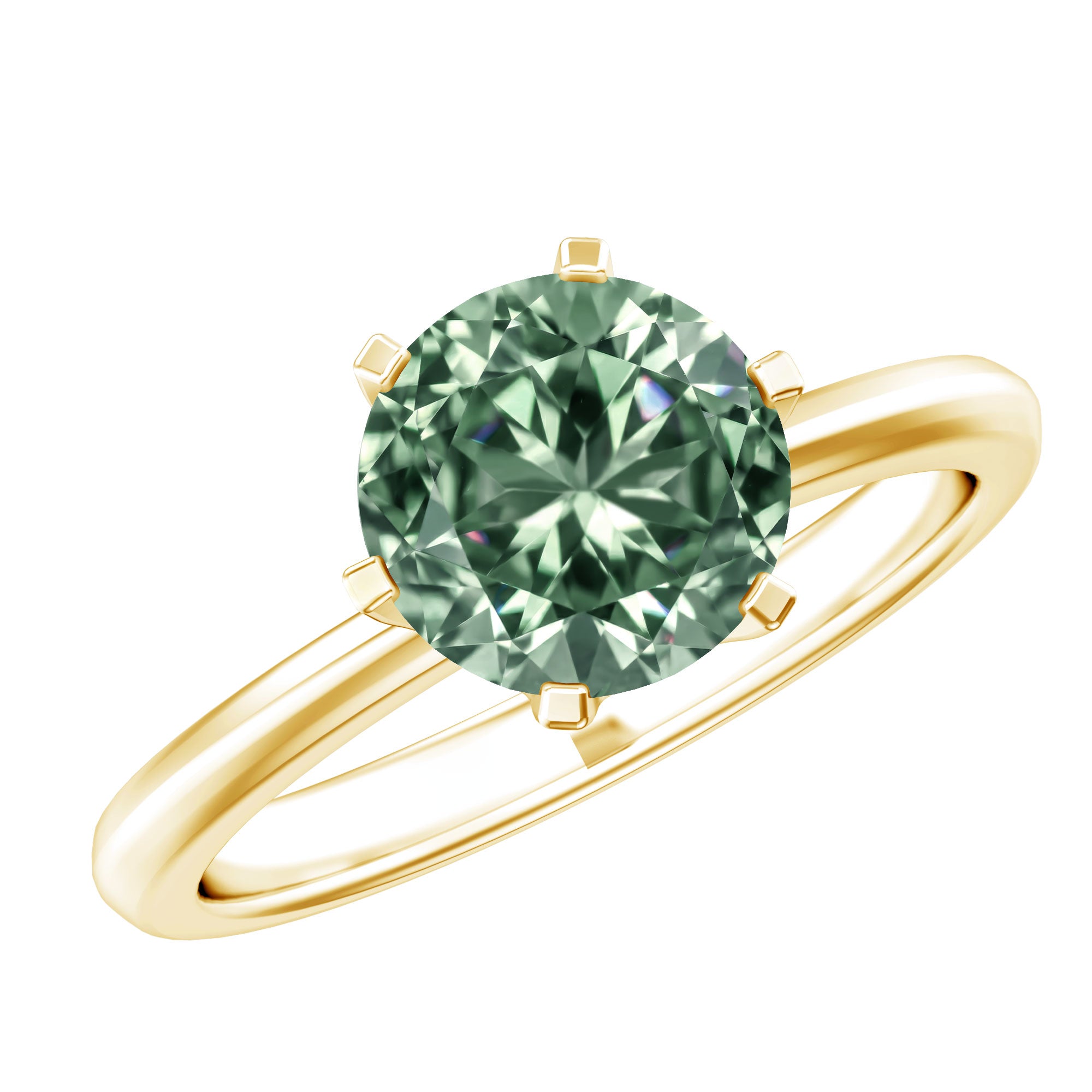 Rosec Jewels-2 Carat Lab Grown Vivid Green Diamond Solitaire Engagement Ring with IGI Certificate