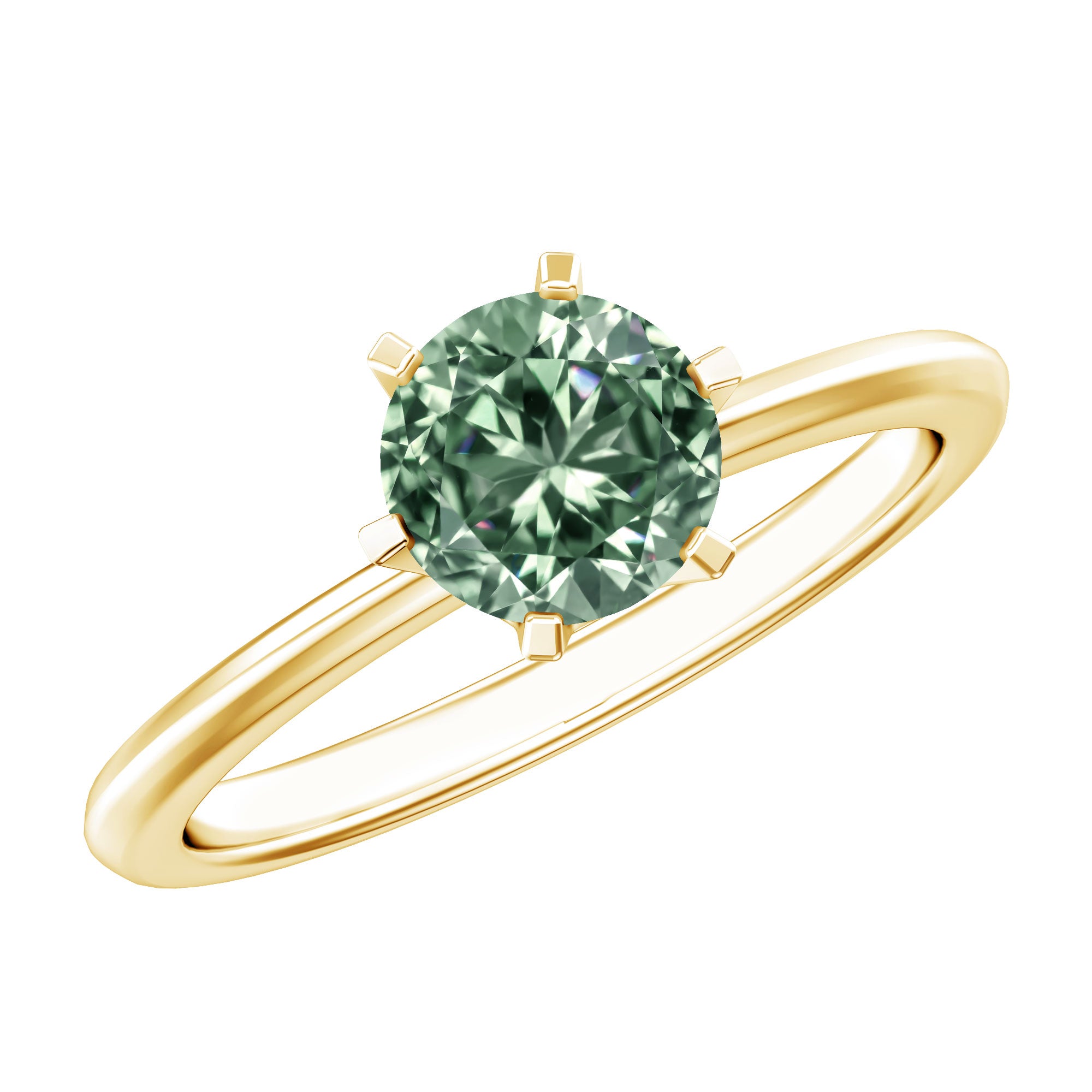 Rosec Jewels-Lab Grown Green Diamond 1 Carat Solitaire Ring with IGI Certificate