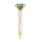 Round 2 Carat Lab Grown Green and White Diamond Engagement Ring with IGI Certificate Vivid Green - VS1 - Rosec Jewels
