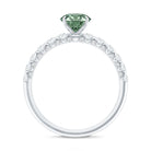 1 Carat Round Cut Lab Grown Green and White Diamond Engagement Ring IGI Certified Vivid Green - VS1 - Rosec Jewels