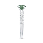 1 Carat Round Cut Lab Grown Green and White Diamond Engagement Ring IGI Certified Vivid Green - VS1 - Rosec Jewels
