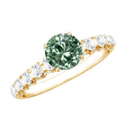 1 Carat Round Cut Lab Grown Green and White Diamond Engagement Ring IGI Certified Vivid Green - VS1 - Rosec Jewels