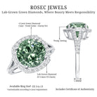 IGI Certified 4 Carat Lab Grown Green Diamond Statement Engagement Ring with Split Shank Vivid Green - VS1 - Rosec Jewels