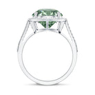 IGI Certified 4 Carat Lab Grown Green Diamond Statement Engagement Ring with Split Shank Vivid Green - VS1 - Rosec Jewels