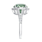 IGI Certified 4 Carat Lab Grown Green Diamond Statement Engagement Ring with Split Shank Vivid Green - VS1 - Rosec Jewels