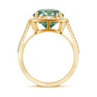 IGI Certified 4 Carat Lab Grown Green Diamond Statement Engagement Ring with Split Shank Vivid Green - VS1 - Rosec Jewels