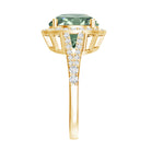 IGI Certified 4 Carat Lab Grown Green Diamond Statement Engagement Ring with Split Shank Vivid Green - VS1 - Rosec Jewels
