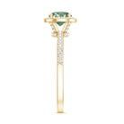 Lab Grown 1 Carat Green Diamond Halo Engagement Ring with IGI Certificate Vivid Green - VS1 - Rosec Jewels