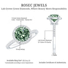 IGI Certified Lab 3 Carat Green Diamond Engagement Ring with Halo Vivid Green - VS1 - Rosec Jewels