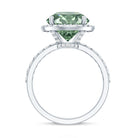 IGI Certified Lab Created Green Diamond Halo Engagement Ring 4 Carat Vivid Green - VS1 - Rosec Jewels