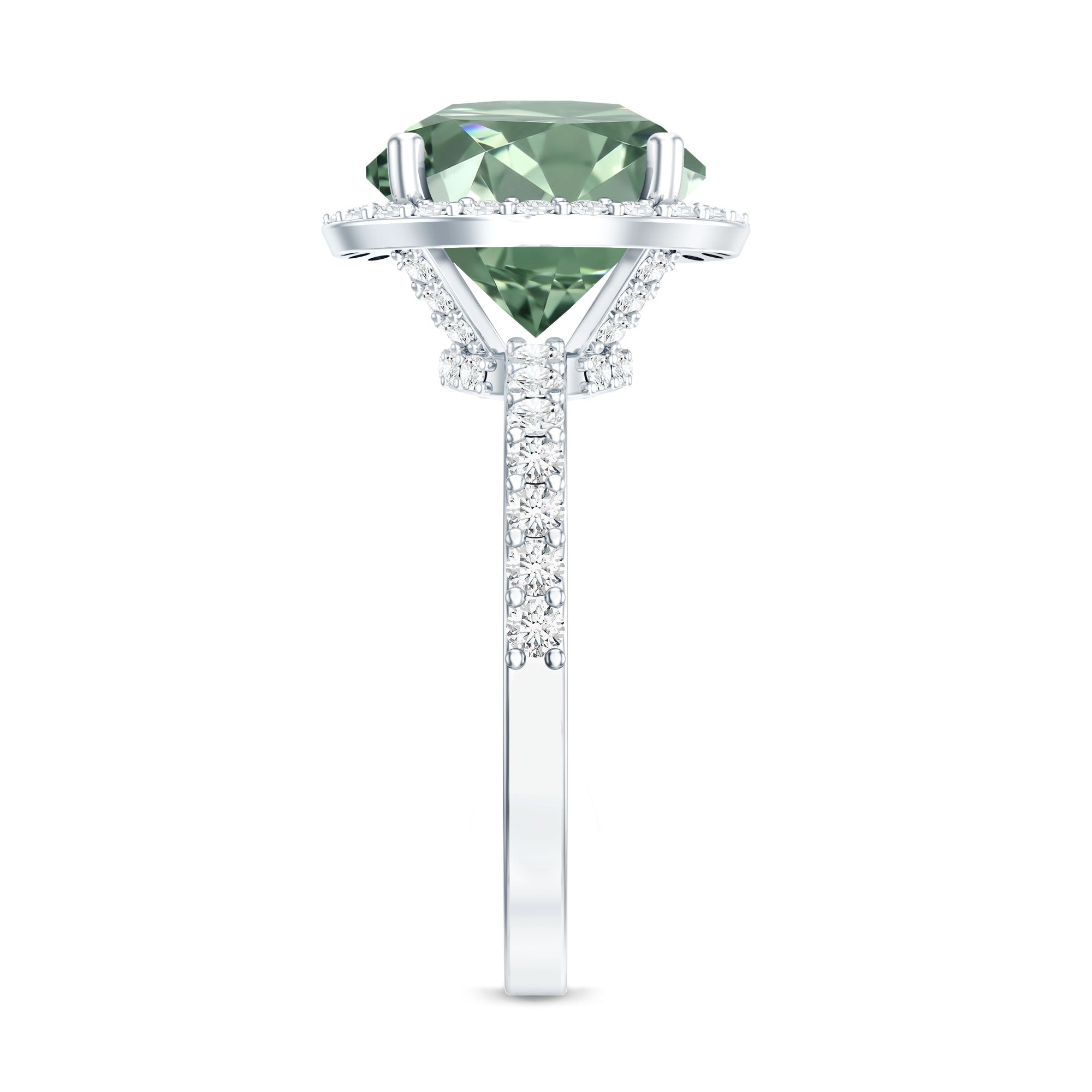 5 Carat Lab Grown Green and White Diamond Huge Engagement Ring with IGI Certificate Vivid Green - VS1 - Rosec Jewels