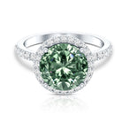 5 Carat Lab Grown Green and White Diamond Huge Engagement Ring with IGI Certificate Vivid Green - VS1 - Rosec Jewels