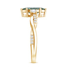 Rosec Jewels-2 Carat Marquise Cut Lab Green Diamond Crossover Engagement Ring with IGI Certificate