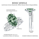 IGI Certified 3 Carat Oval Lab Grown Green Diamond Engagement Ring with Wedding Band Vivid Green - VS1 - Rosec Jewels
