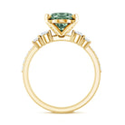IGI Certified Oval Lab Grown Green Diamond Wedding Ring Set 4 Carat Vivid Green - VS1 - Rosec Jewels