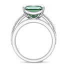 4 Carat Lab Grown Green Diamond Princess Cut Bridal Ring Set with IGI Certificate Vivid Green - VS1 - Rosec Jewels