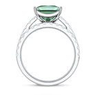 5 Carat Lab Grown Green and White Diamond Princess Cut Wedding Ring Set with IGI Certificate Vivid Green - VS1 - Rosec Jewels